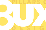 A stylized title graphic for the 8 Pillars of UX Design