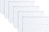 Muslin Burp Cloths 6 Pack Large 100% Cotton Hand Washcloths 6 Layers Extra Absorbent and Soft…