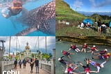 Collage of the places and activities to do for a southern Cebu intinerary