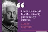 I have no special talents I am only passionately curious -