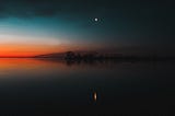 Moonset over Bainbridge Island