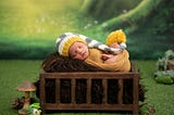A sleeping newborn baby