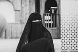 Woman dressed in burqa
