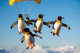 Pudgy penguins parachute from the sky