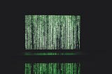 Green Matrix style falling text