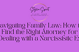Navigating Family Law: How to Find the Right Attorney for Dealing with a Narcissistic Ex