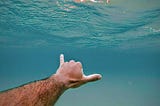 Man swimming underwater