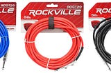 Rockville 20 ft Guitar Cable Set - 3 Colors, X2 of Each | Image