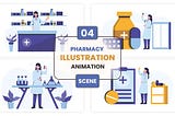 Pharmacy Illustration Animation Scene