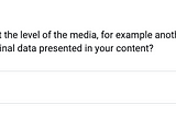 A “media” impact field with descriptive prompt.