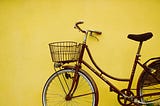 bike against yellow background