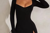 Comfy Mini Dress for Sleek Styles - Long Sleeve with Sweetheart Neckline and A-Line Skirt | Image