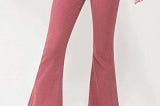 Edgy High Rise Super Flare Red Pants | Image