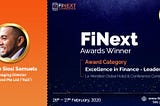 George Siosi Samuels awarded the ‘Excellence in Finance Leaders’ award at FiNext Conference Dubai…