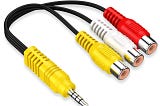 Aux Cord Adapter for TCL TV: 
3.5mm to 3 RCA Cable | Image