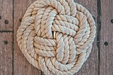 Tangled knot of rope