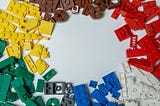 legos sorted in specific colored piles