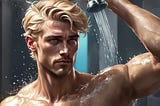 A hot blond bloke in the shower.