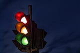 stoplight with dark background