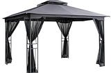 lowes-12-ft-x-6-5-ft-gray-metal-rectangle-gazebo-polyester-el-zpty-h-wl3-1