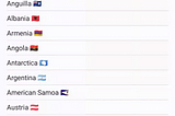 Country search list with a flag in jetpack compose