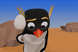 My character Darwin in the juggling animation sequence letting out a big scream. Animation done in Blender.