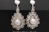 sterling silver pearl clip on earrings