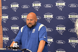 Gif of New York Giants head coach Brian Daboll at the podium