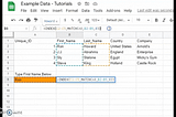 An example of Index Match using Google Sheets