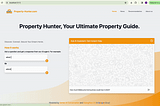 A GIF showcasing “Property Hunter” website’s chatbot