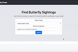 A short GIF showing a clip of the Butterfly Finder project website
