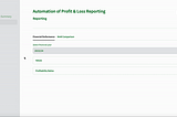 View of financial year performance (Source: Extract from P&L reporting application with dummy figures)