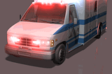 ambulance with flashing lights