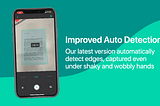 Improved Automatic Edge Detection Scanning for our Camera Scanner, ScannerLens