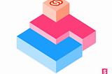 Animated illustration where a tetris-shaped block with a Svelte logo merges into two other ones that are Storybook-colored