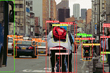 GIF showing traffic in a busy city and objects labeled by YOLOv8.