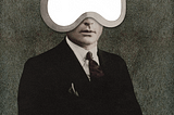 A suit and tie man with giant flashing spectacles