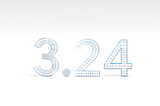 Dash flies in and lands to the left of an outline of 3.24. She presses a button that fills the 3.24 in with Flutter blue.