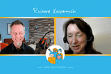 Richard Kasperowski and Catherine Louis conversing on With Great People: The Podcast for High-Performance Teams