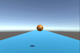 A basketball bouncing on a plane surface