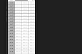 Demo of how a stick column in a spreadsheet might look