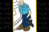 Animated GIF depicting man on the ground changing colors from brown to tan with a police officer’s knee on his neck.