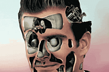 An animated GIF from artist Sholim showing an animatronic head bobbing side to side.