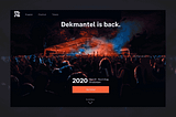 Homepage of the event microsite for the Dekmantel Festival with a parallax scrolling effect