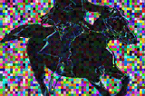 Picture of a black rider on a pixel background bringing the message of love to someone