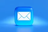 an email mobile phone icon of a letter against a blue background