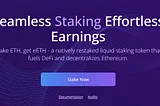 Stake ETH, get eETH — a natively restaked liquid staking token that fuels DeFi and decentralizes Ethereum.