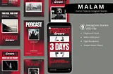 Malam — Horror Podcast Instagram Story & Canva