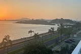 View from rooftop of Plaza Causeway of the Pacific entrance of the canal.