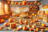 Orange-colored objects for preschool activities that make learning fun